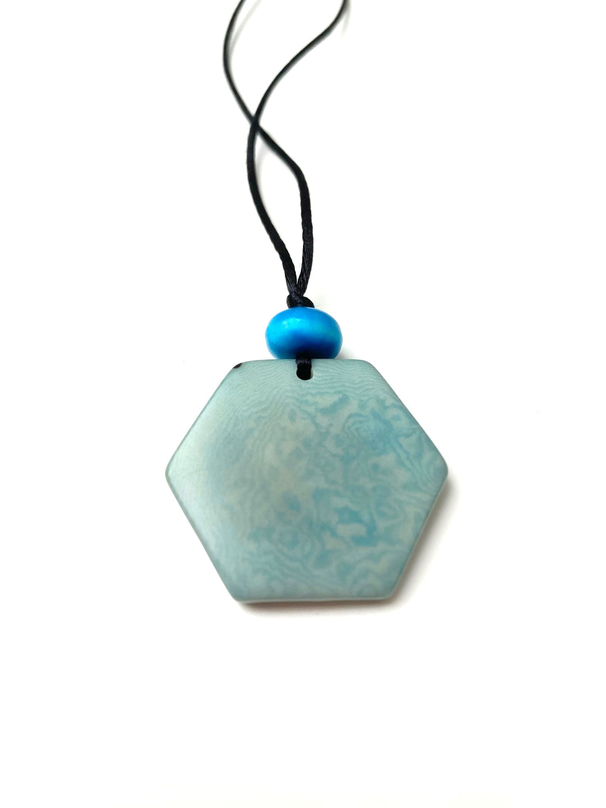 Hexagon pendant necklace - Blue Sky with Turquoise