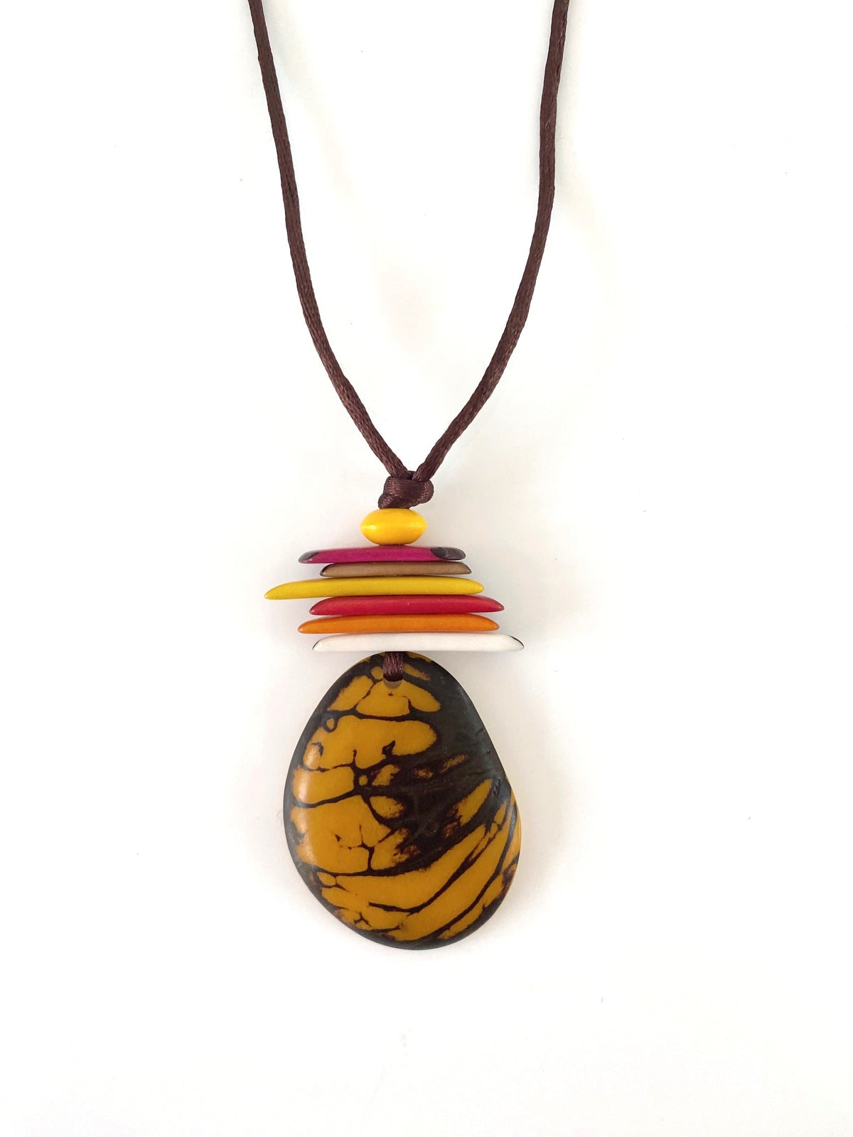 Zebra pendant necklace - Mustard