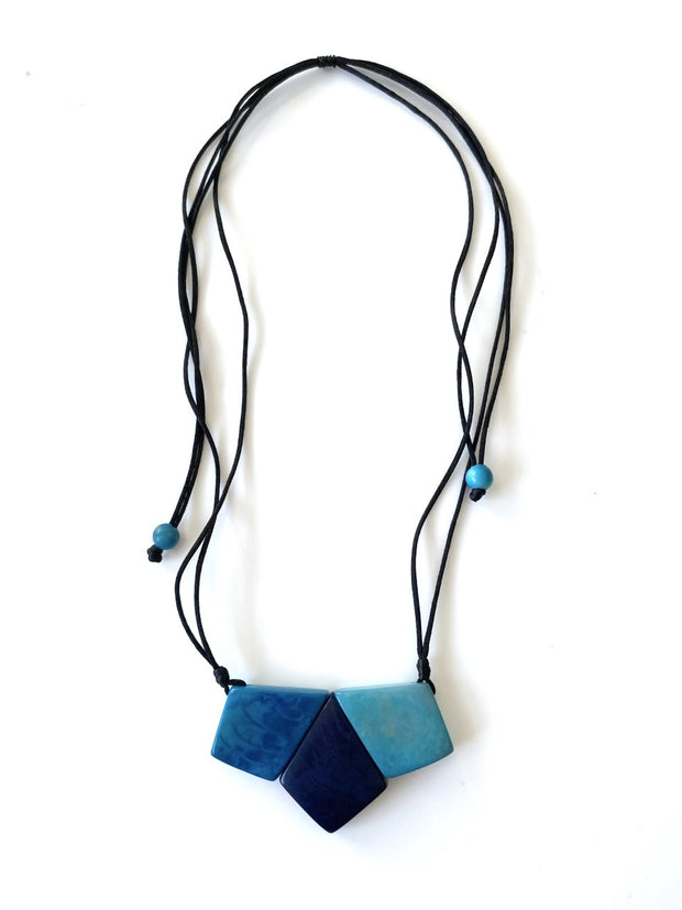 Tridiamante Necklace - Blue Tones