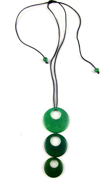 Triluna pendant necklace - Green Tones