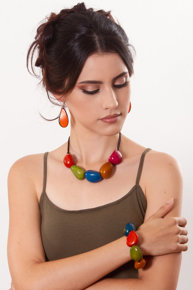 Tagua necklace - Multicoloured