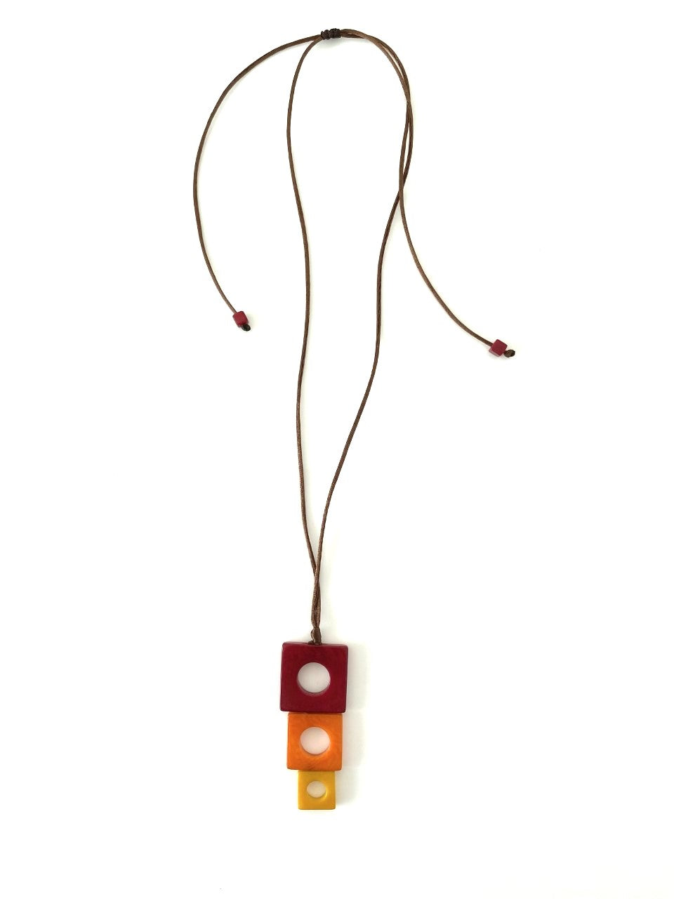 Tricuadros pendant necklace - Red/orange/mustard