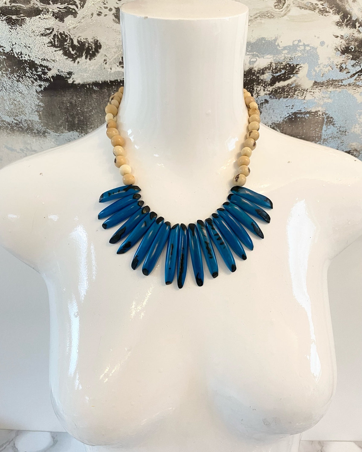 Colmillos necklace - Turquoise & Ivory