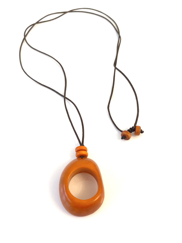 Donut pendant necklace - Orange