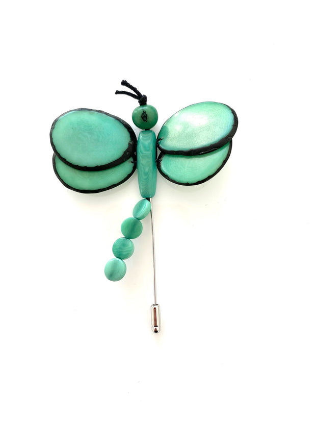 Dragonfly Brooch - Green Mint