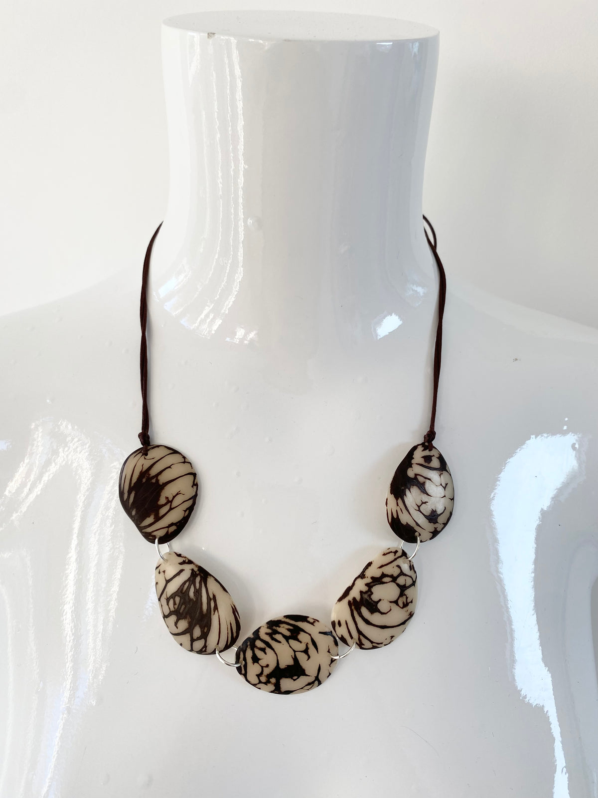 Zebra Necklace - Ivory