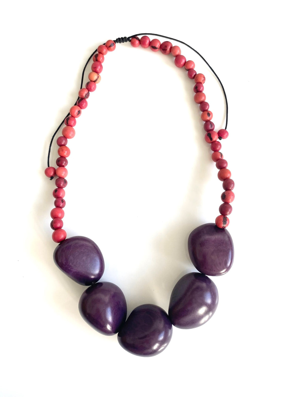 Tagua necklace x 5 - Purple