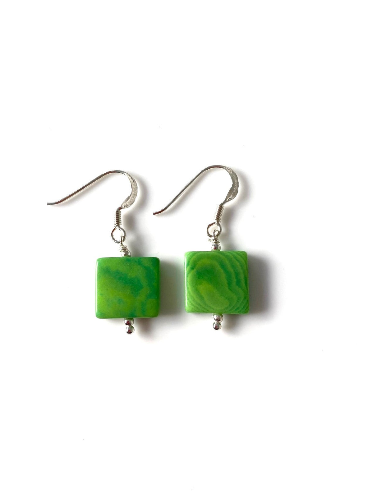 Cuadritos earrings (11mm) - Green