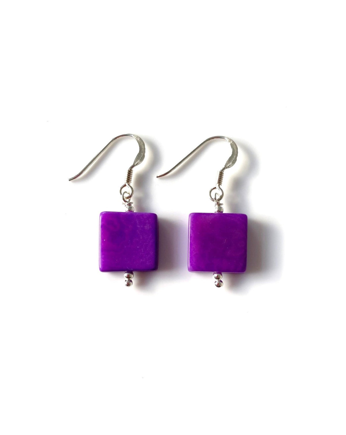 Cuadritos earrings (11mm) - Purple