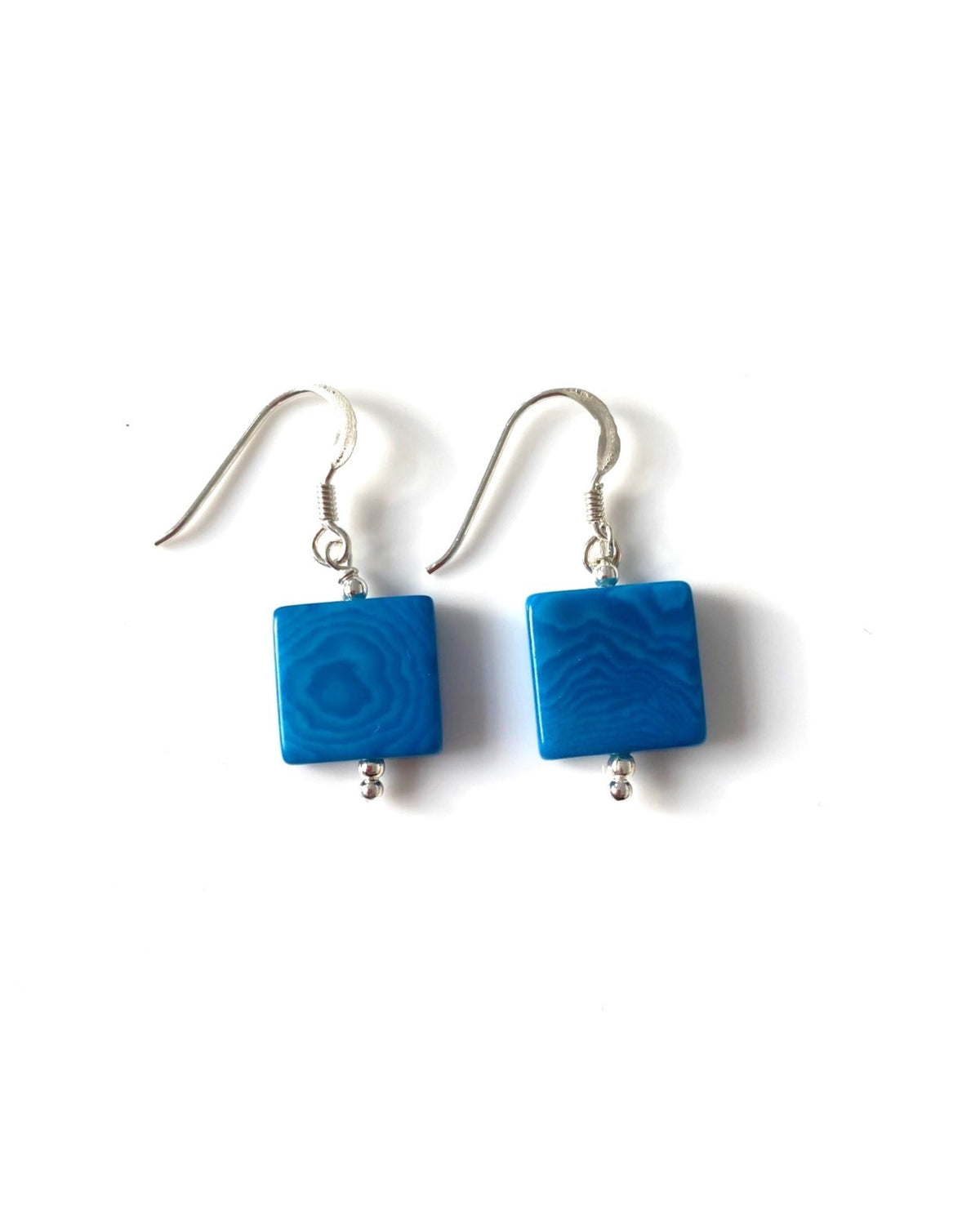 Cuadritos earrings (11mm) - Turquoise