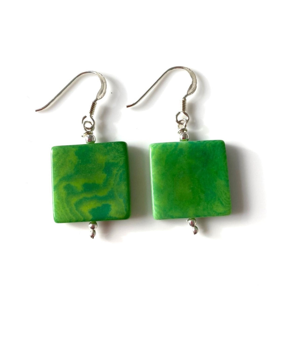 Cuadros earrings (18mm) - Green