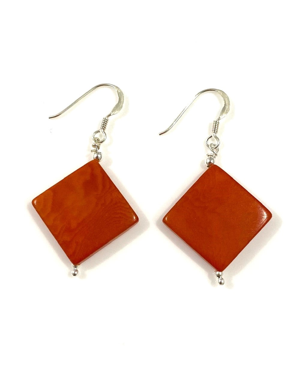 Diamante earrings (18mm) - Orange