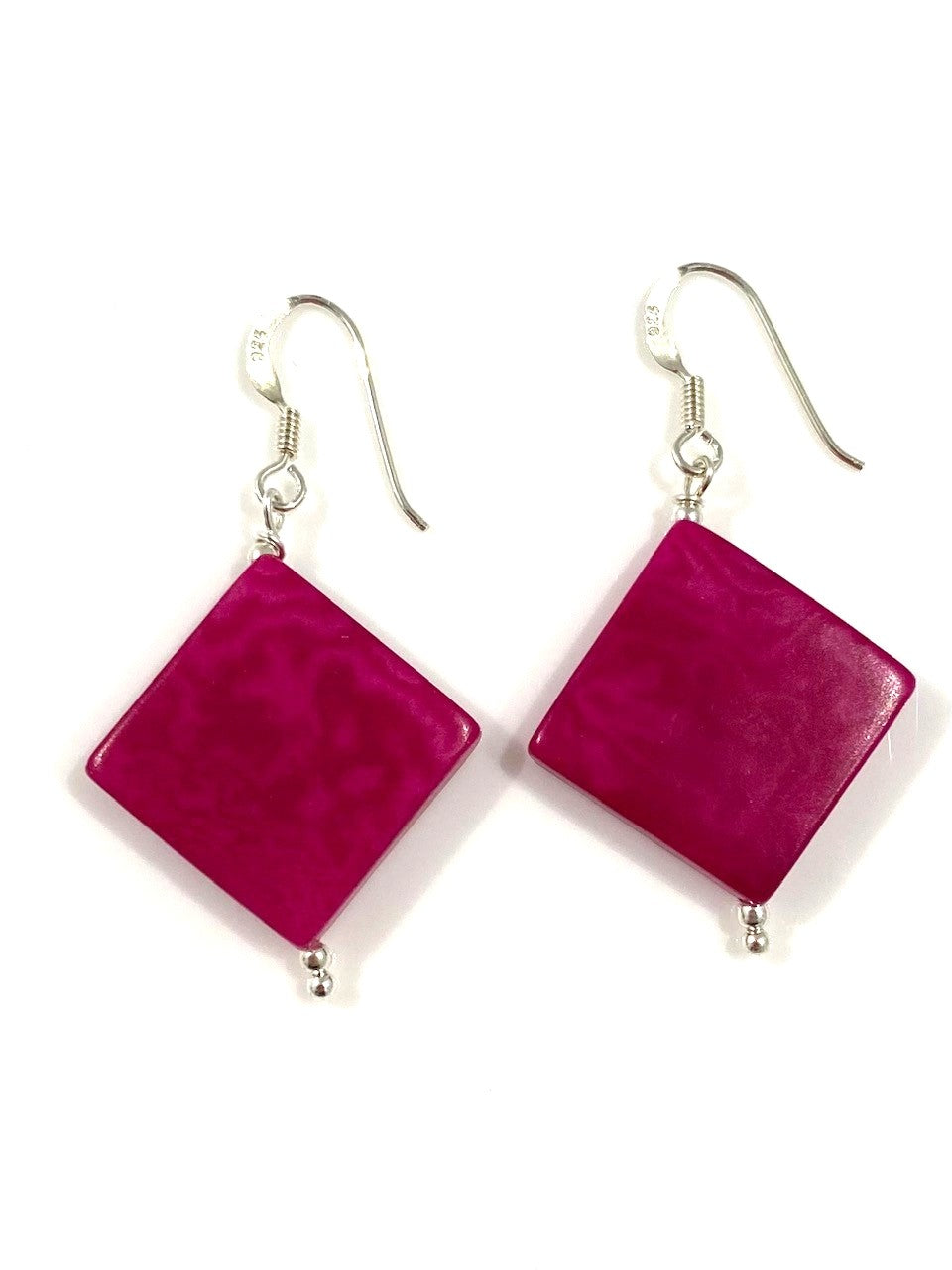 Diamante earrings (18mm) - Pink/Fuchsia