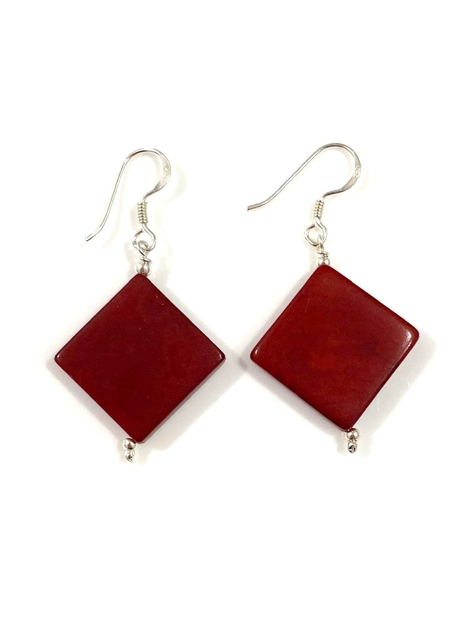 Diamante earrings (18mm) - Red