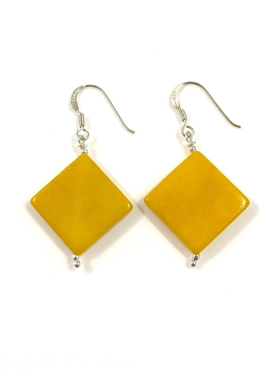 Diamante earrings (18mm) - Yellow/mustard