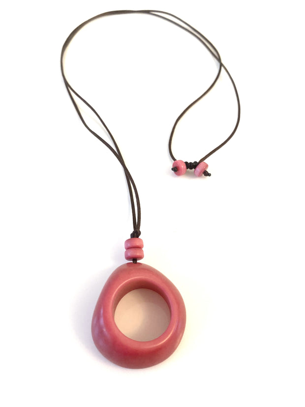 Donut pendant necklace - Pink