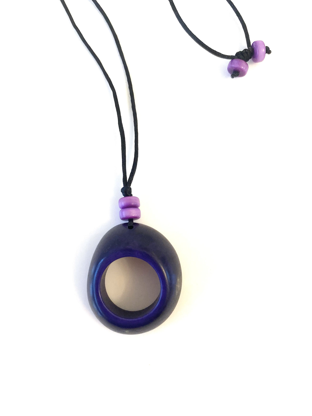 Donut pendant necklace - Purple