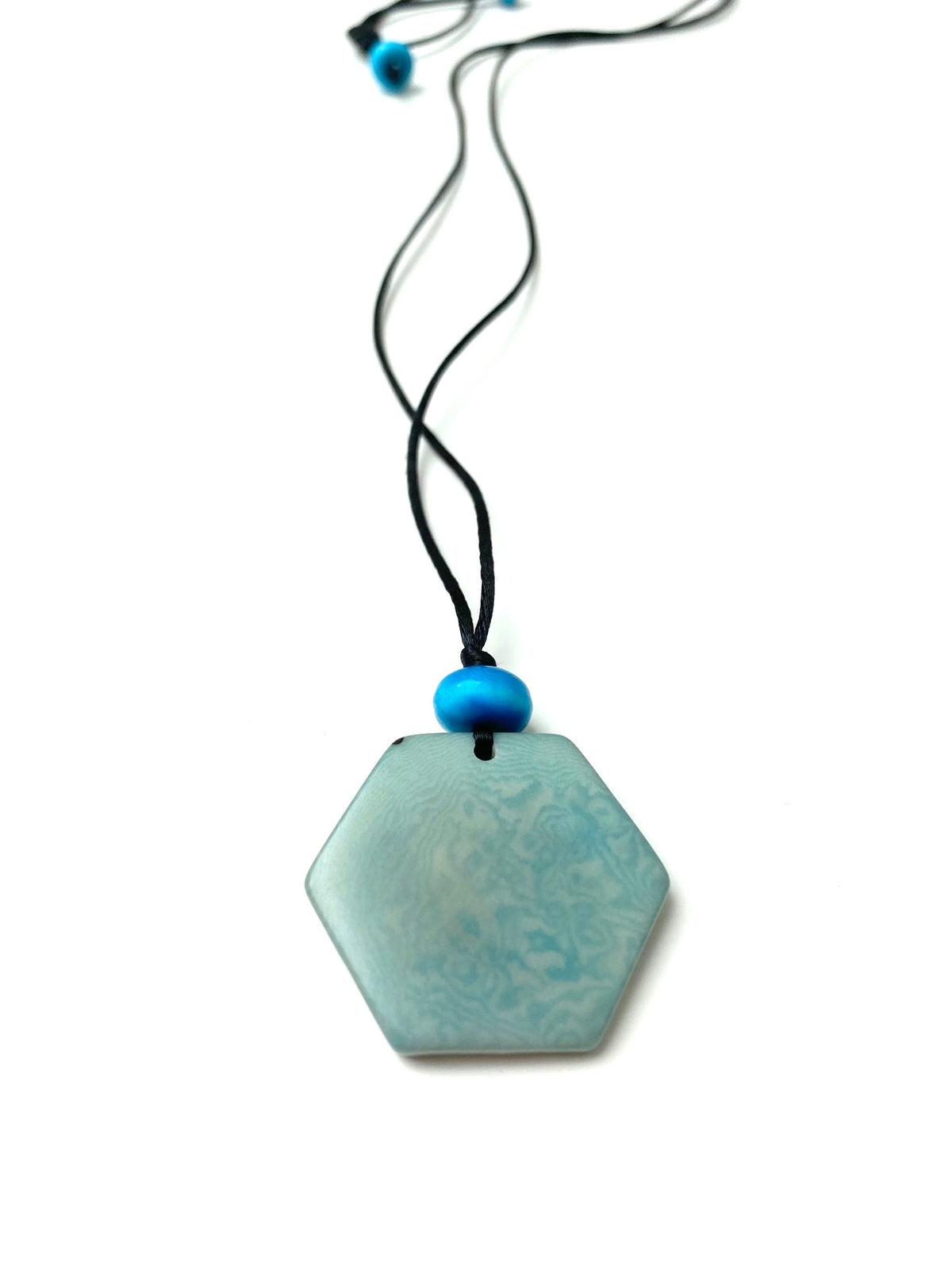 Hexagon pendant necklace - Blue Sky with Turquoise