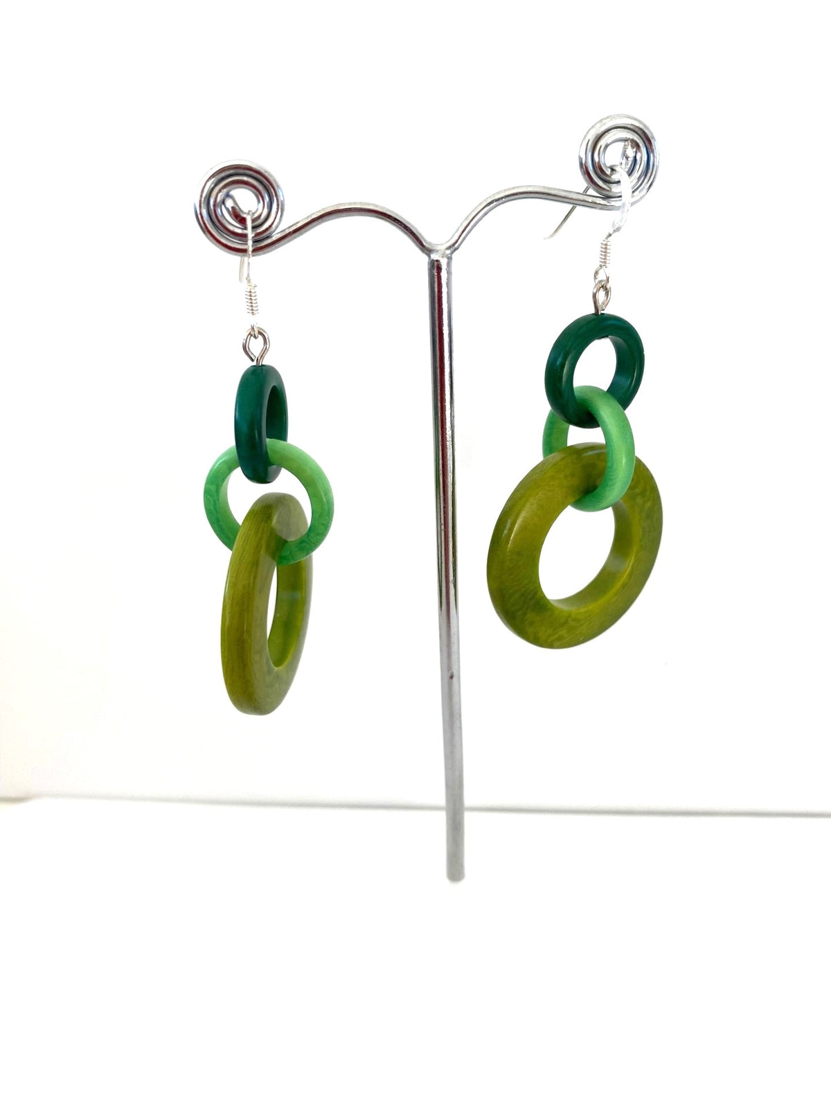 Hoops Earrings - Green Tones