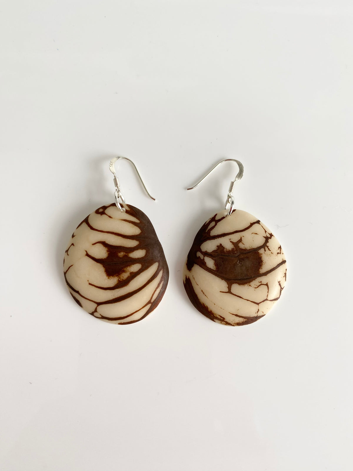 Zebra earrings - ivory