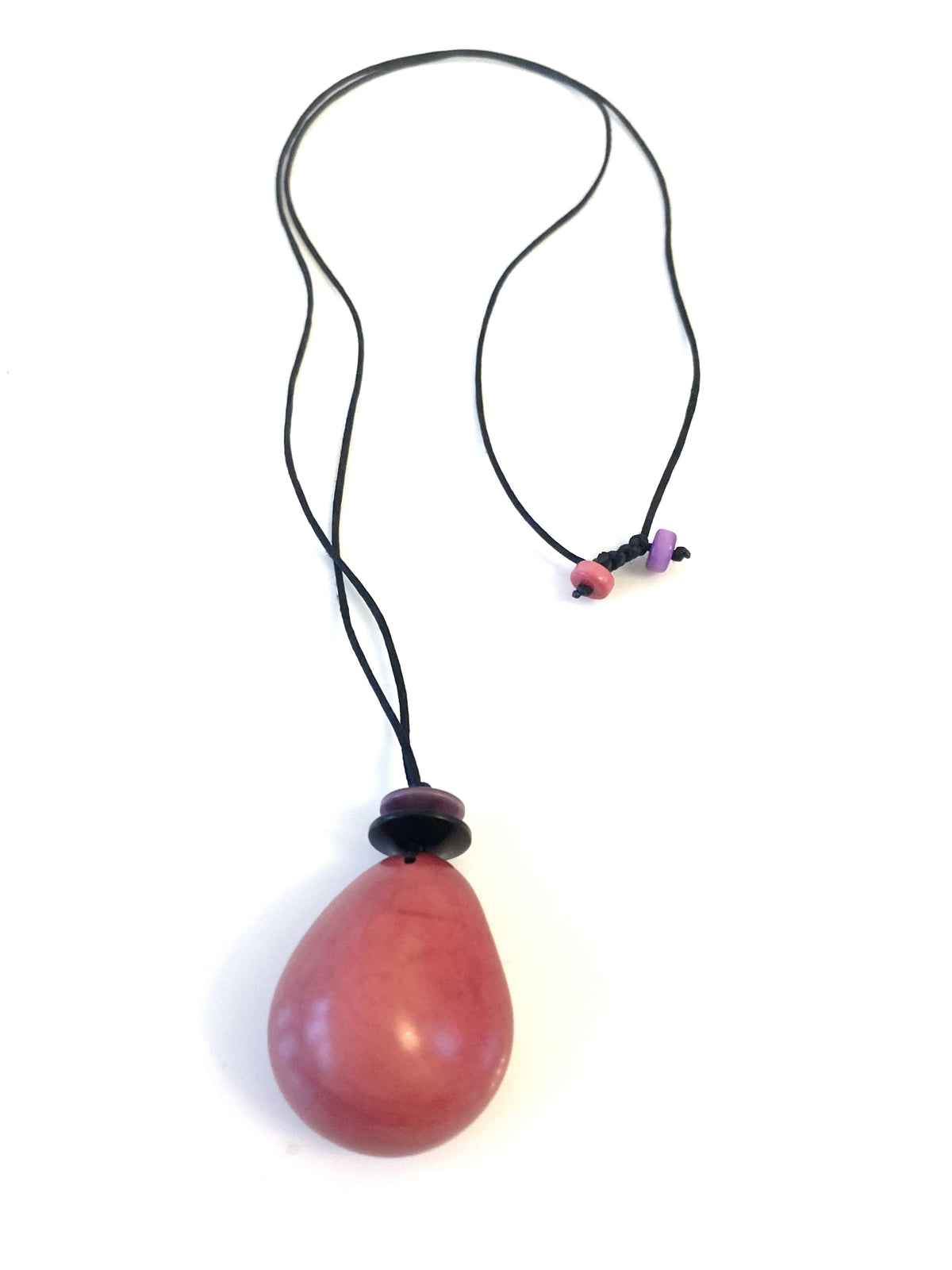 Media Tagua pendant necklace - Pink