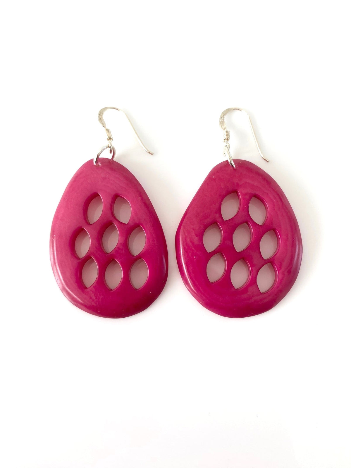 Moon earrings - Pink / Fuchsia