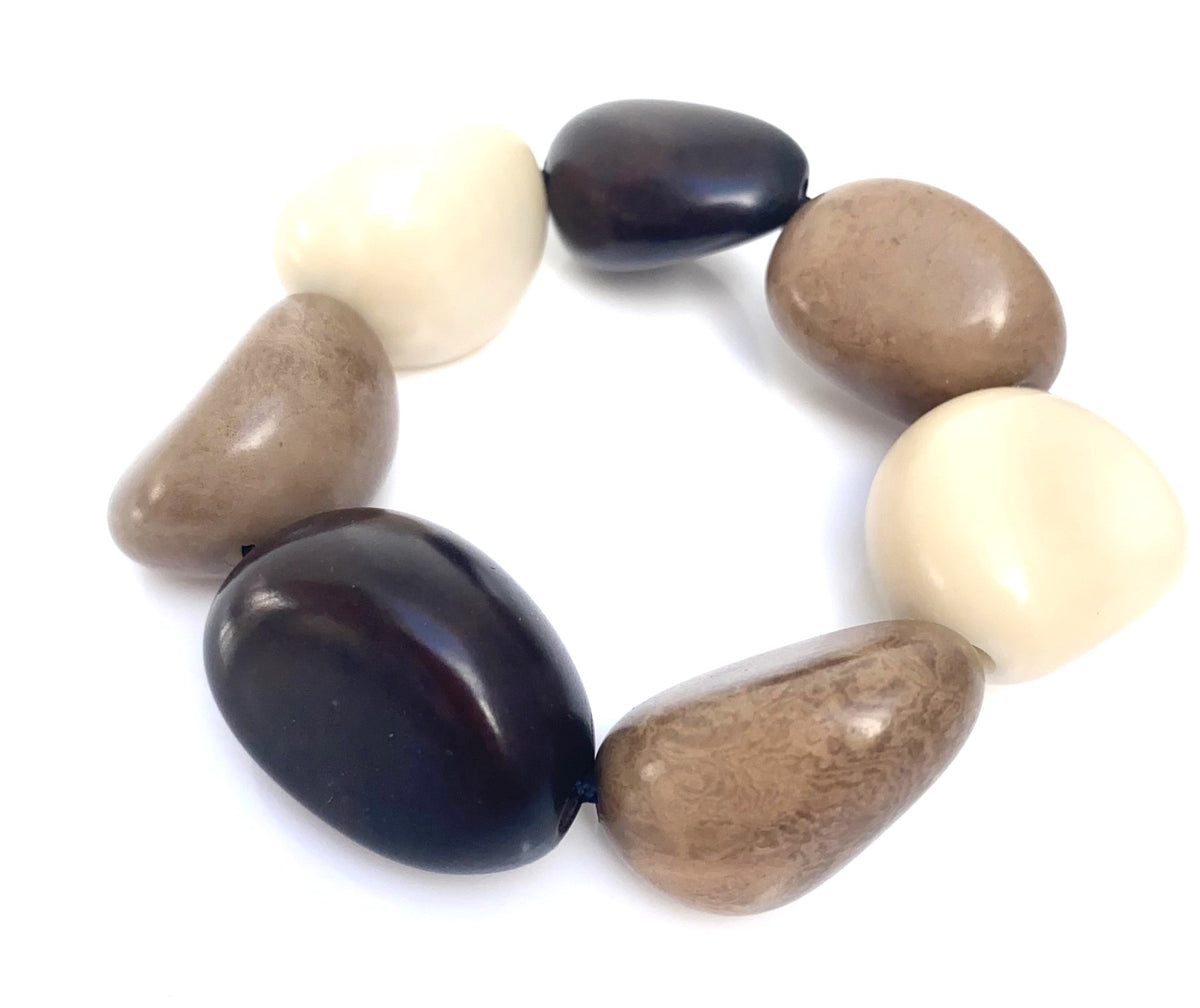Tagua Bracelet - Brown and Ivory Tones