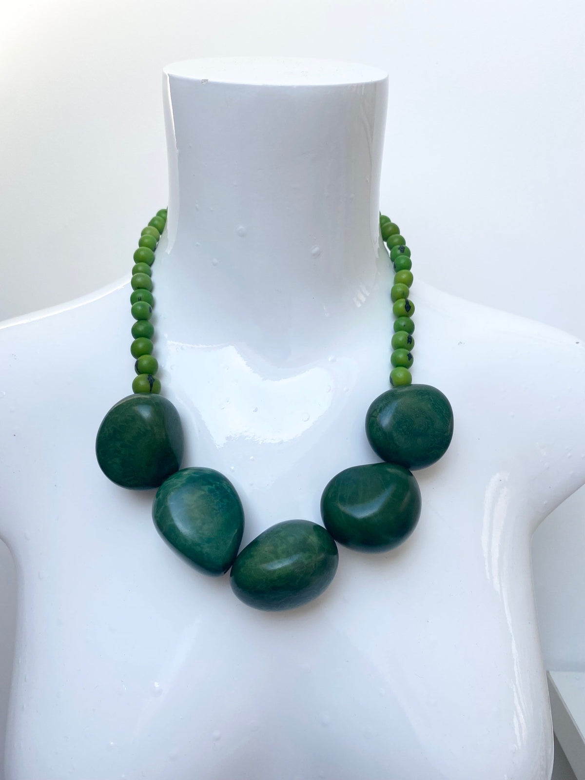 Tagua necklace x 5 - Green Hunter