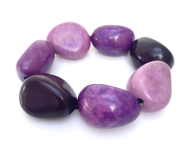 Tagua Bracelet - Purple Tones