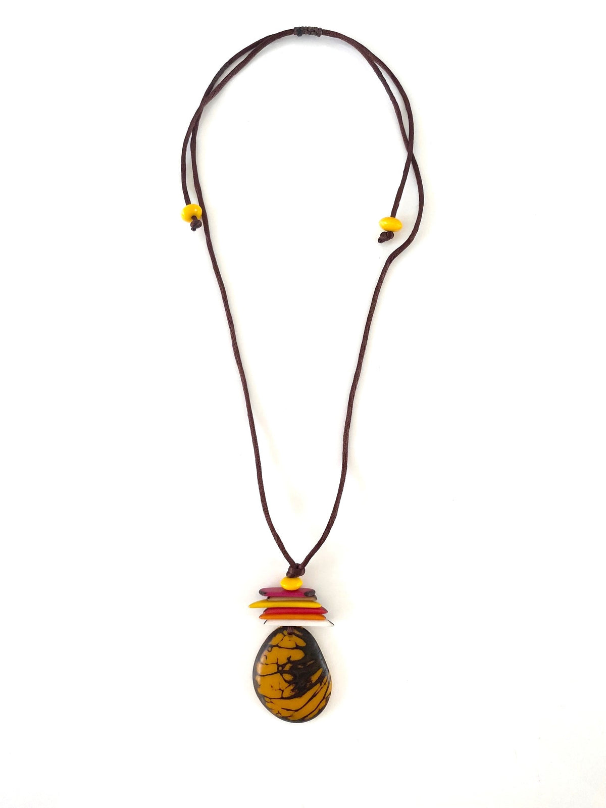 Zebra pendant necklace - Mustard