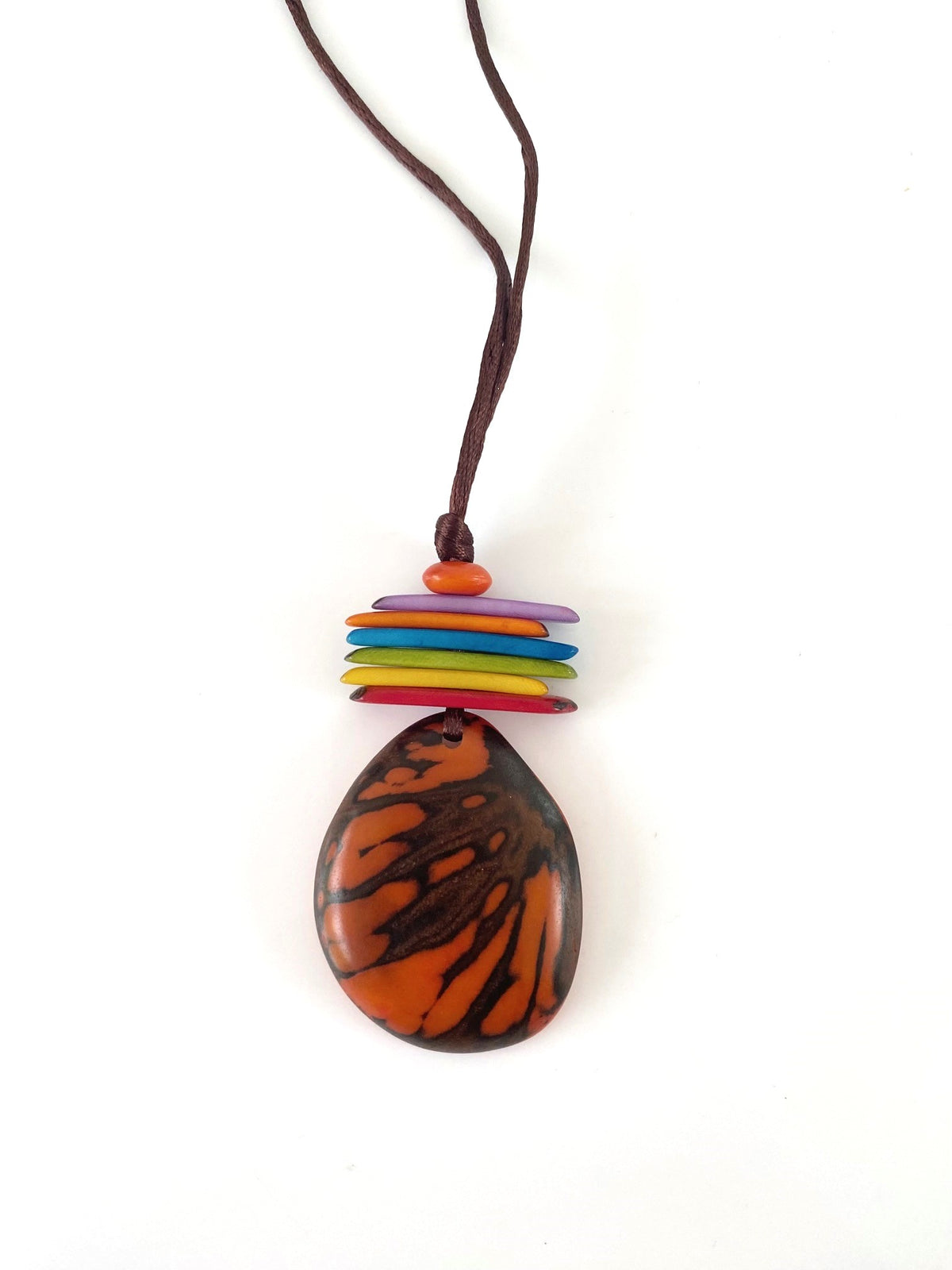Zebra pendant necklace - Orange