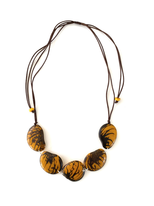 Zebra Necklace - Mustard