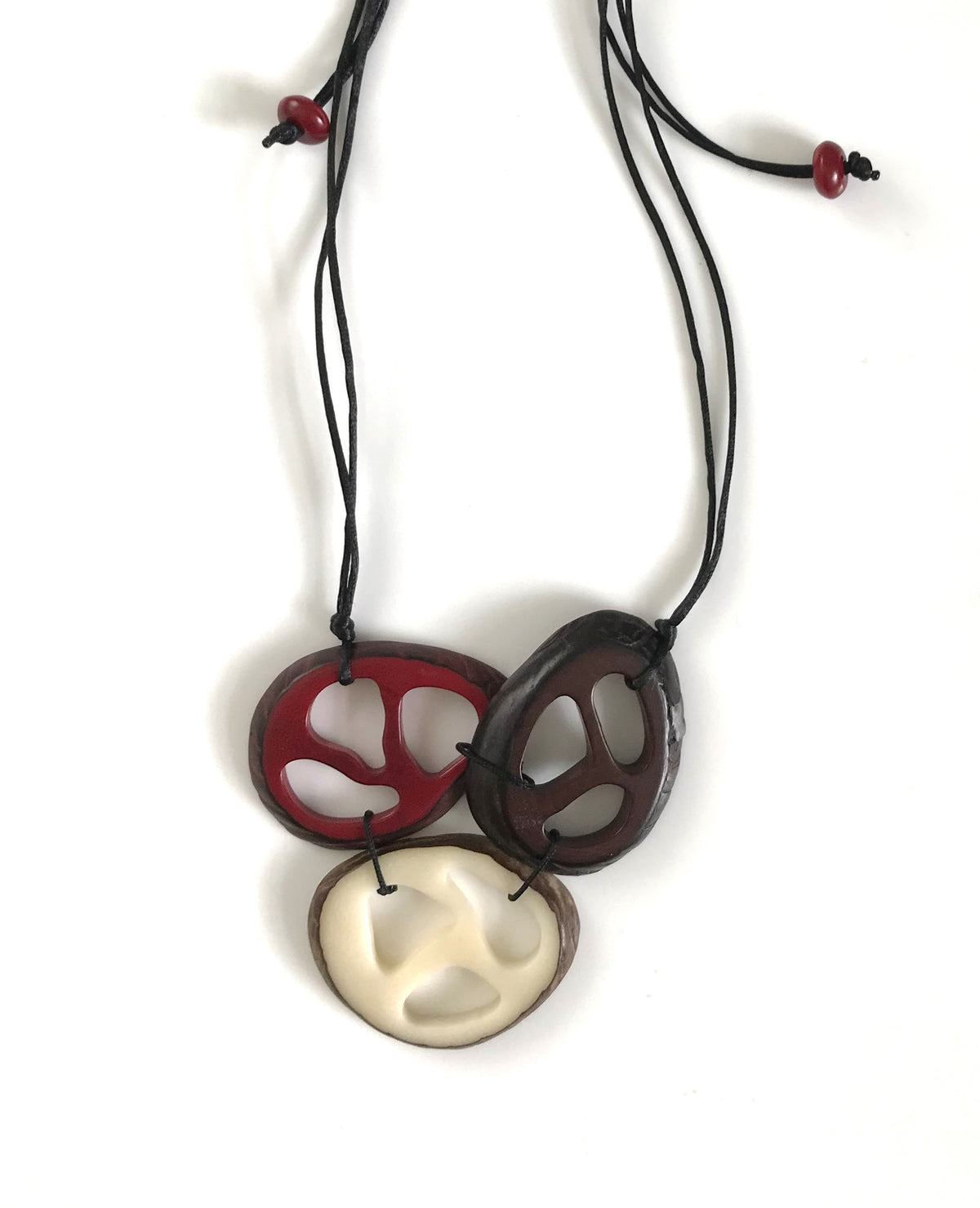 Catalina necklace - Red/brown/ivory
