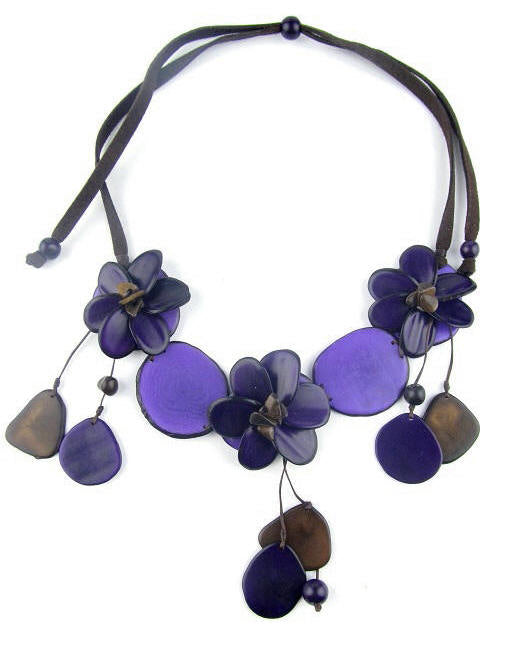 Flora necklace - purple tones
