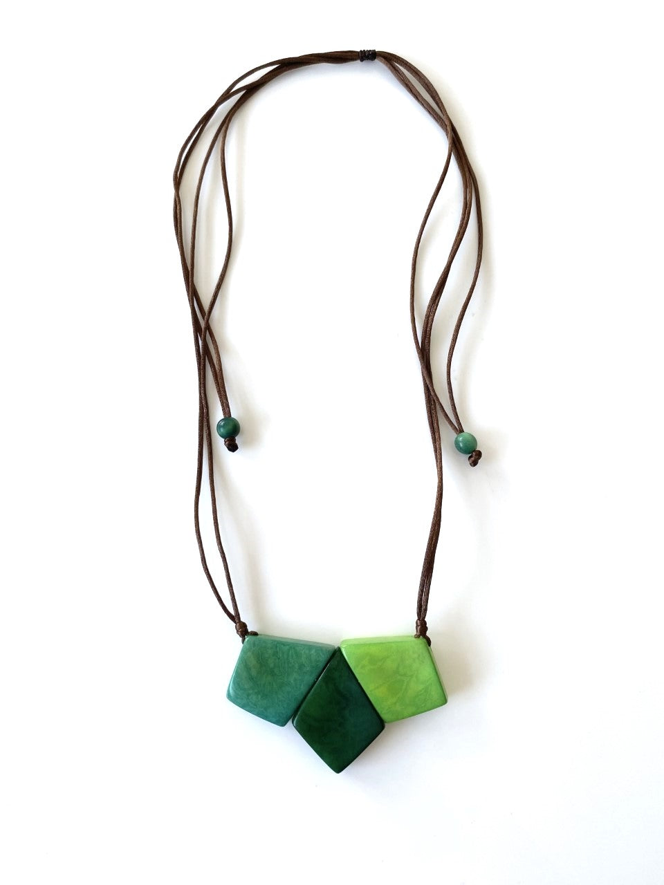 Tridiamante Necklace - Green Tones