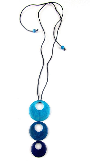 Triluna pendant necklace - Blue Tones