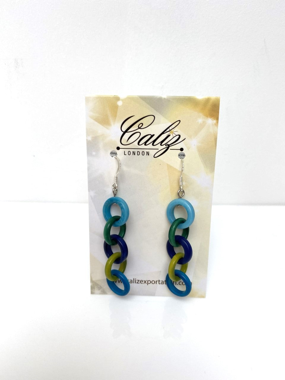 Cadena Earrings - Blue & Green Tones