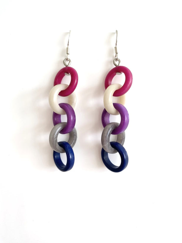 Cadena Earrings - Pink, Ivory, Purple, Grey & Navy