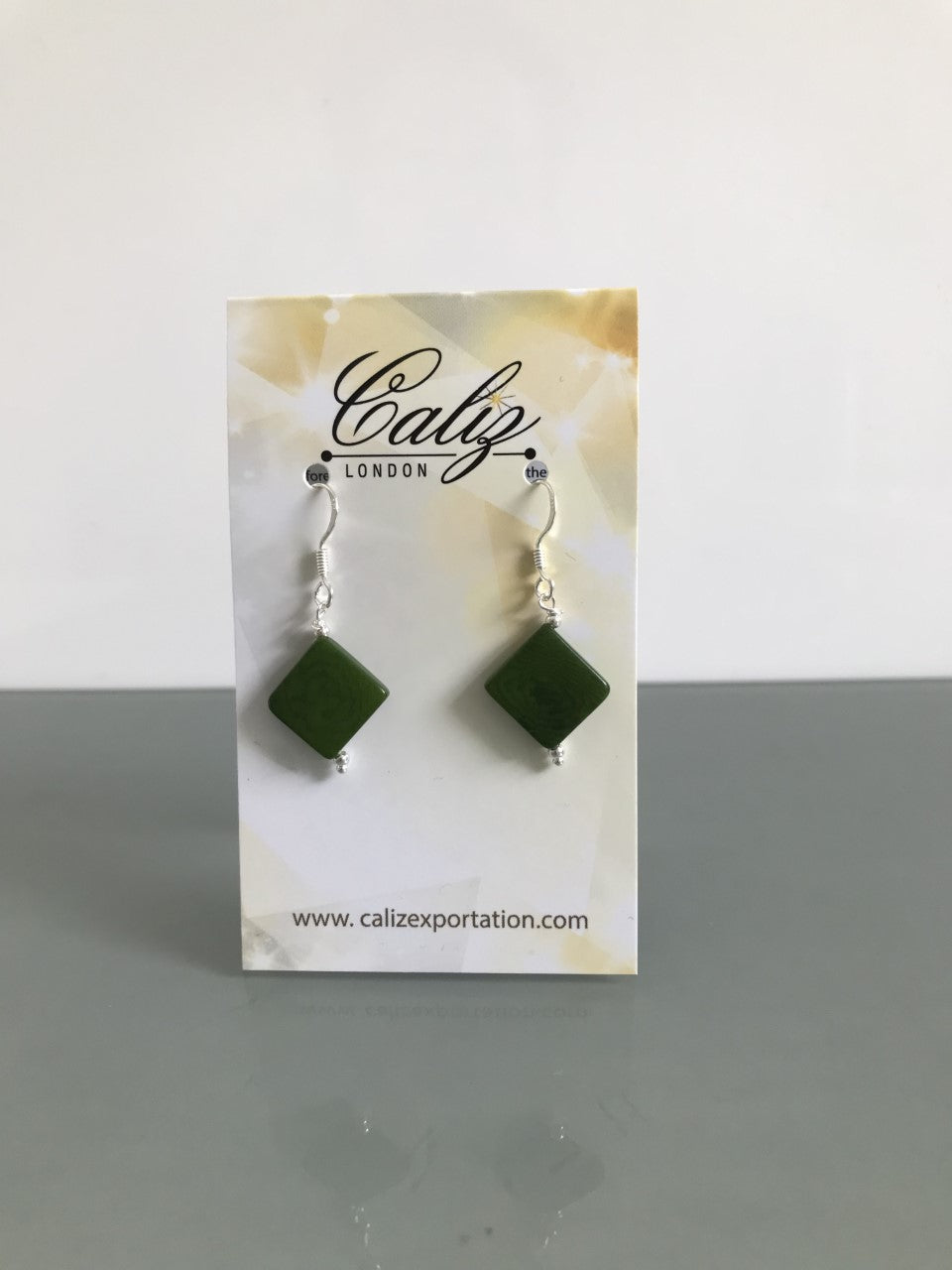 Diamante earrings (11mm) - Green Hunter