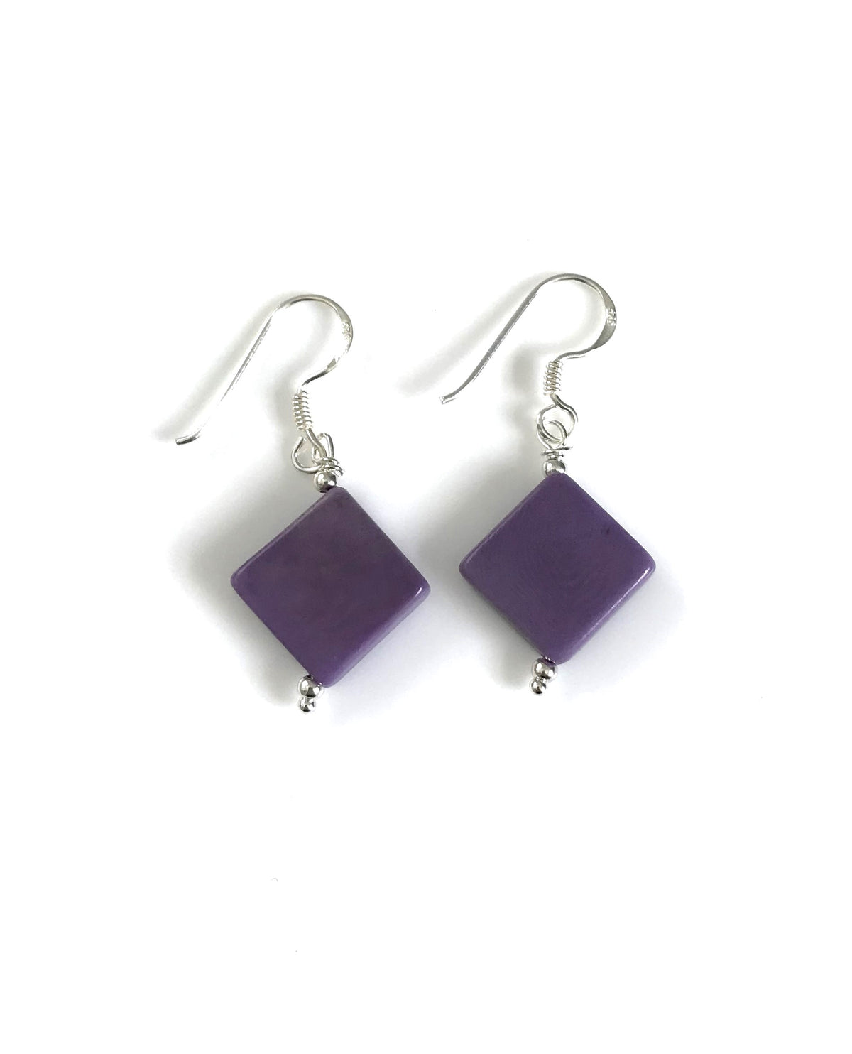 Diamante earrings (11mm) - Purple