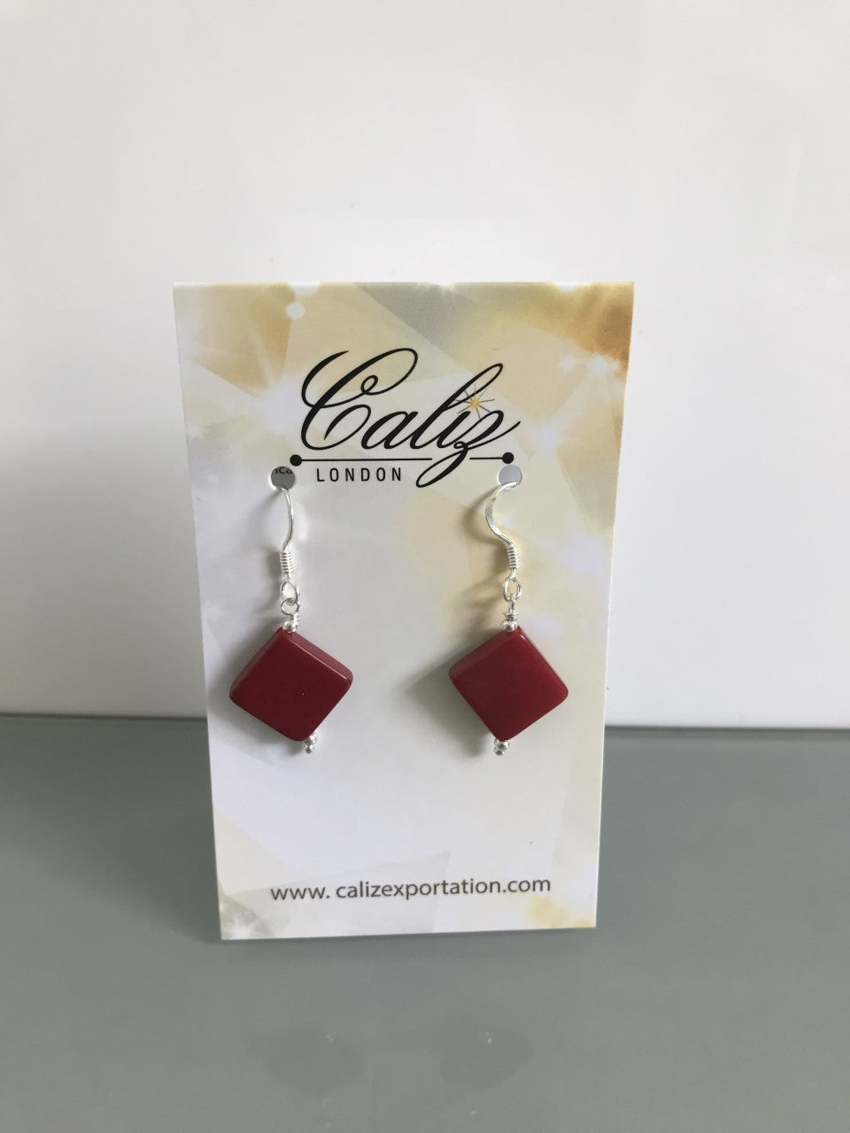 Diamantico earrings (11mm) - Red