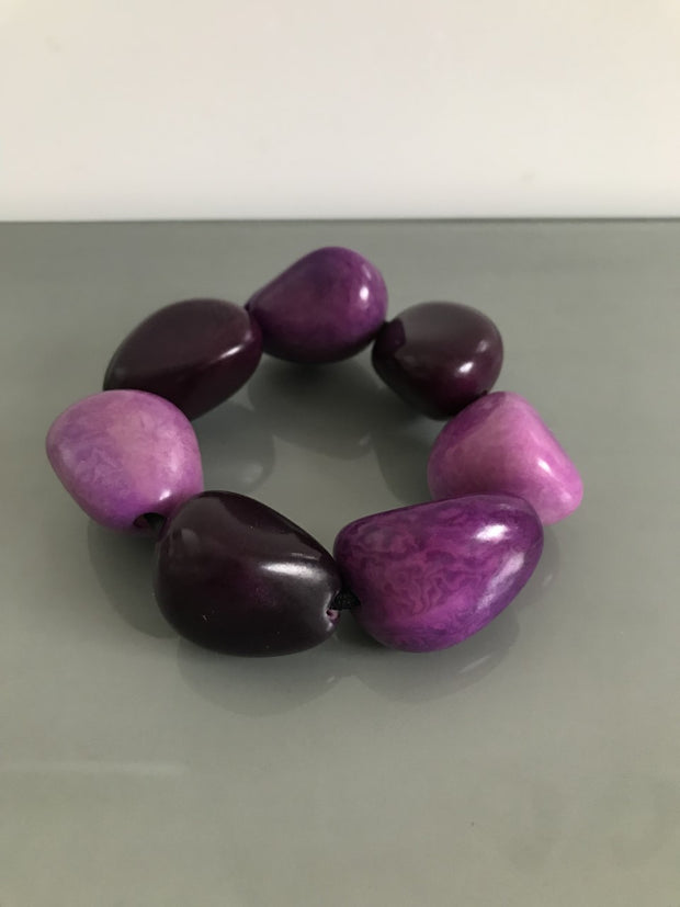 Tagua Bracelet - Purple Tones