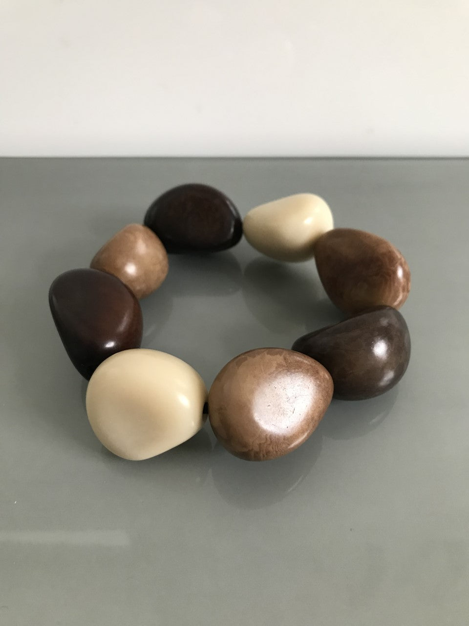 Tagua Bracelet - Brown and Ivory Tones