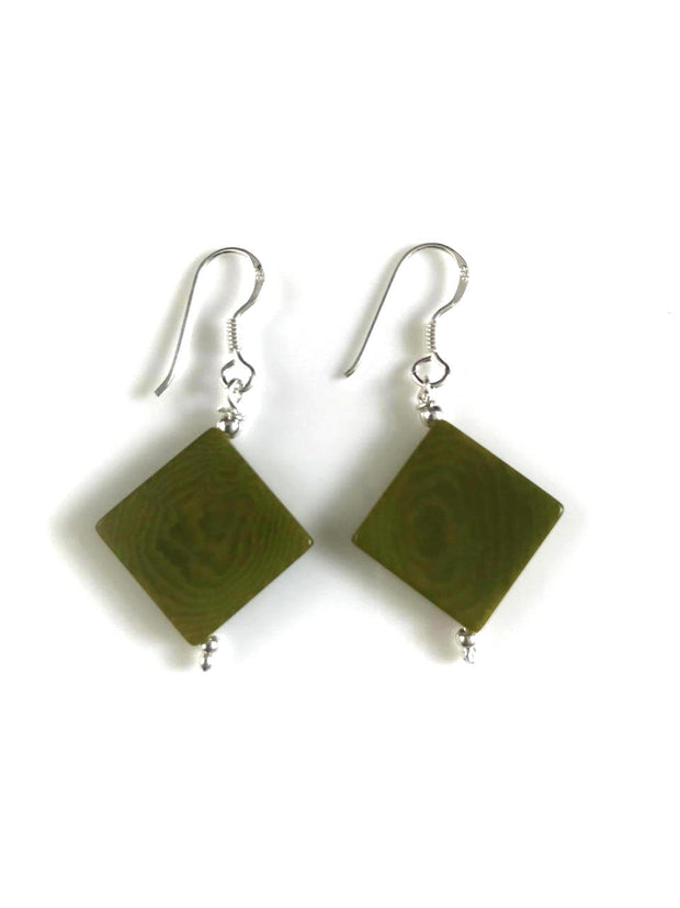 Diamante earrings (14mm) - Green Pistachio