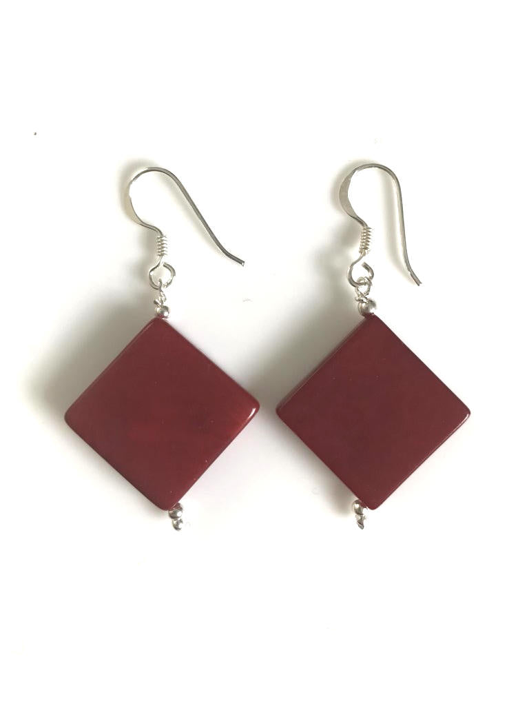 Diamante earrings (18mm) - Red