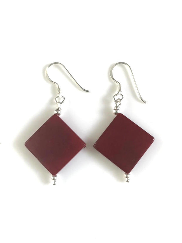 Diamante earrings (14mm) - Red