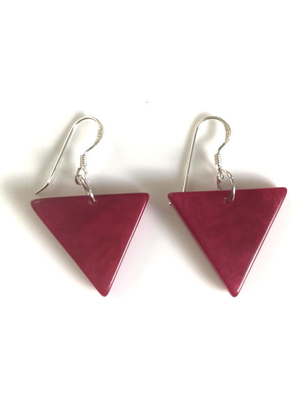 Triangulo earrings (22mm) - Pink/Fuchsia