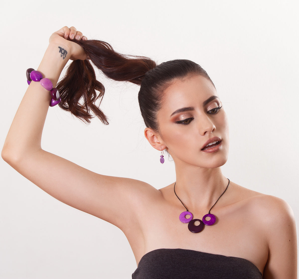 Treslunas necklace - purple tones
