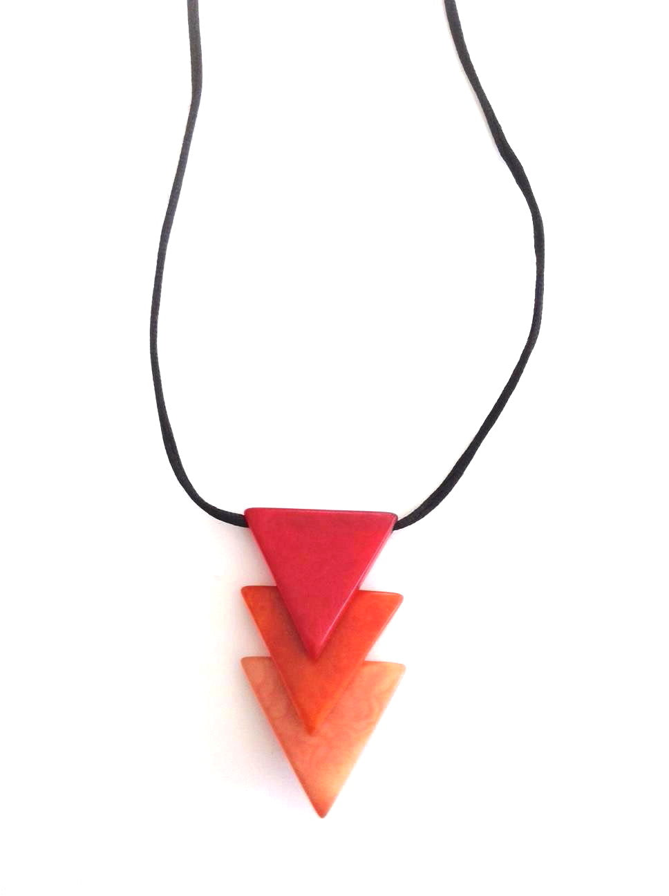 Triangulos Necklace - Red/Orange/Salmon Tones