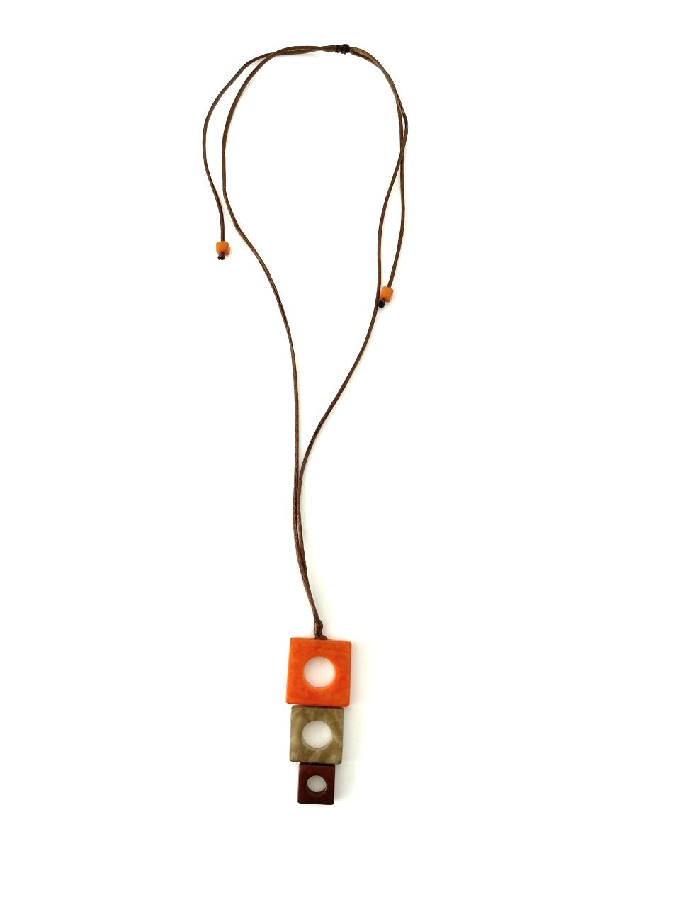Tricuadros pendant necklace - Orange and brown